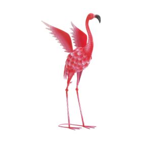 FLYING FLAMINGO METAL DECOR