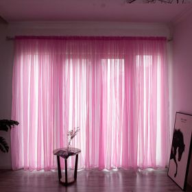 Simple And Modern Balcony Solid Color Gauze Curtain (Option: Rose red-1x2.7Hook)