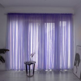 Simple And Modern Balcony Solid Color Gauze Curtain (Option: Purple-3x2.7Hook)